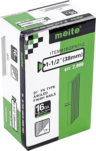 Vista 45 de meite Clavos de acabado en ángulo de calibre 16 de 2-1/2 pulgadas, clavos de acabado galvanizado de 20 grados para pistolas eléctricas o neumáticas