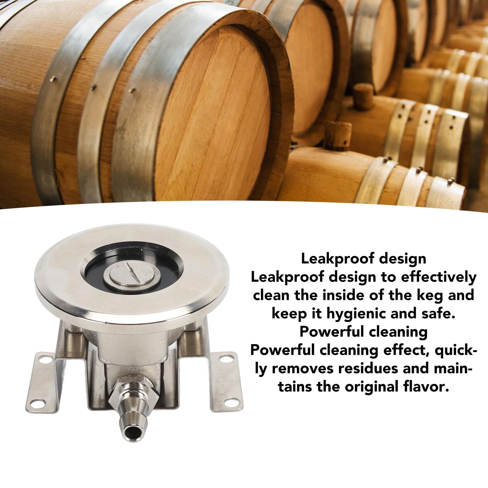 Adaptateur de Nettoyage de Coupleur de Fût de Bière, Accessoire de Coupleur de Fût de Bière à Fort Effet de Nettoyage étanche en Acier Inoxydable, pour Bar et Maison