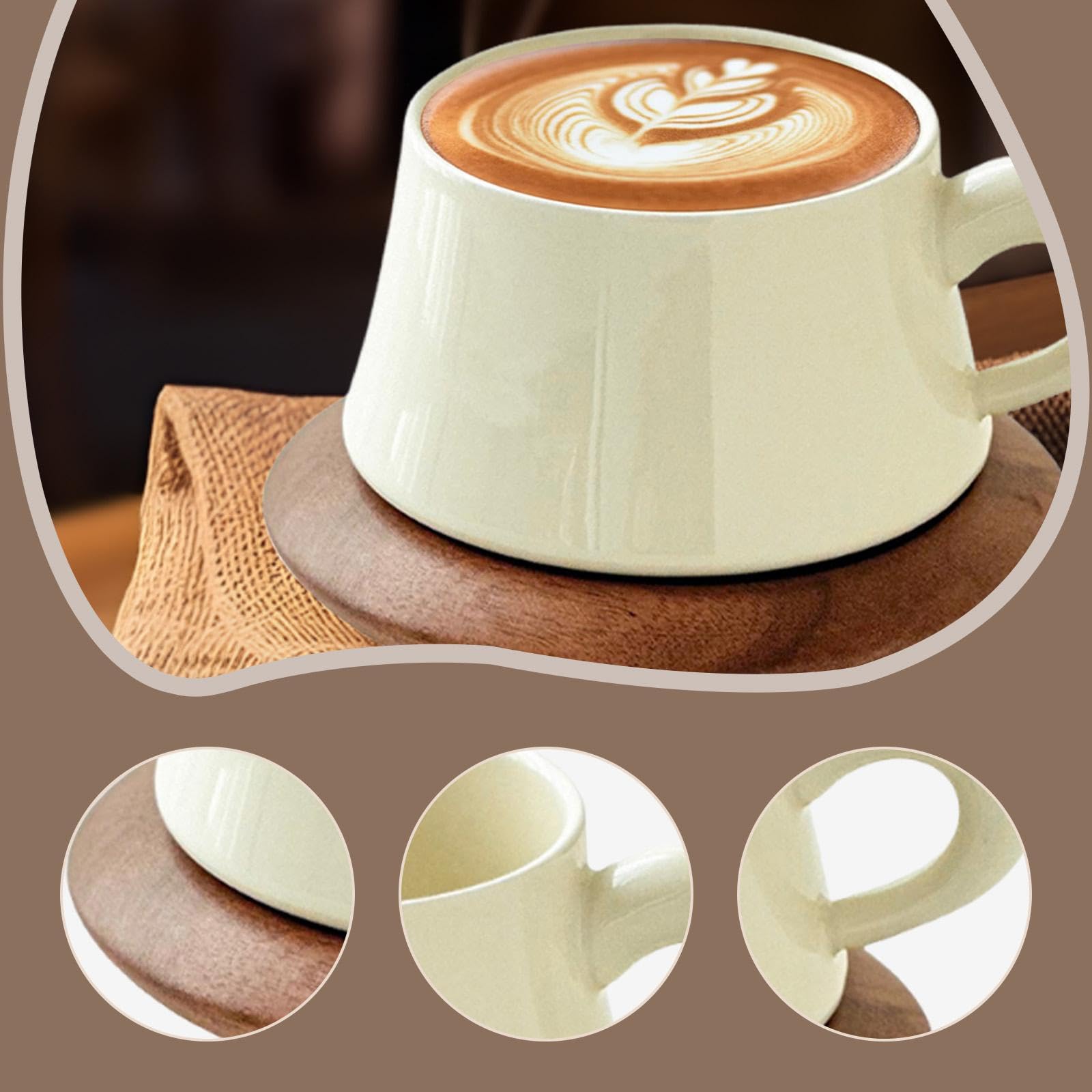 Tazza Da Caffè in Ceramica con Piattino, 300 Ml, per Ufficio, Feste, Bar