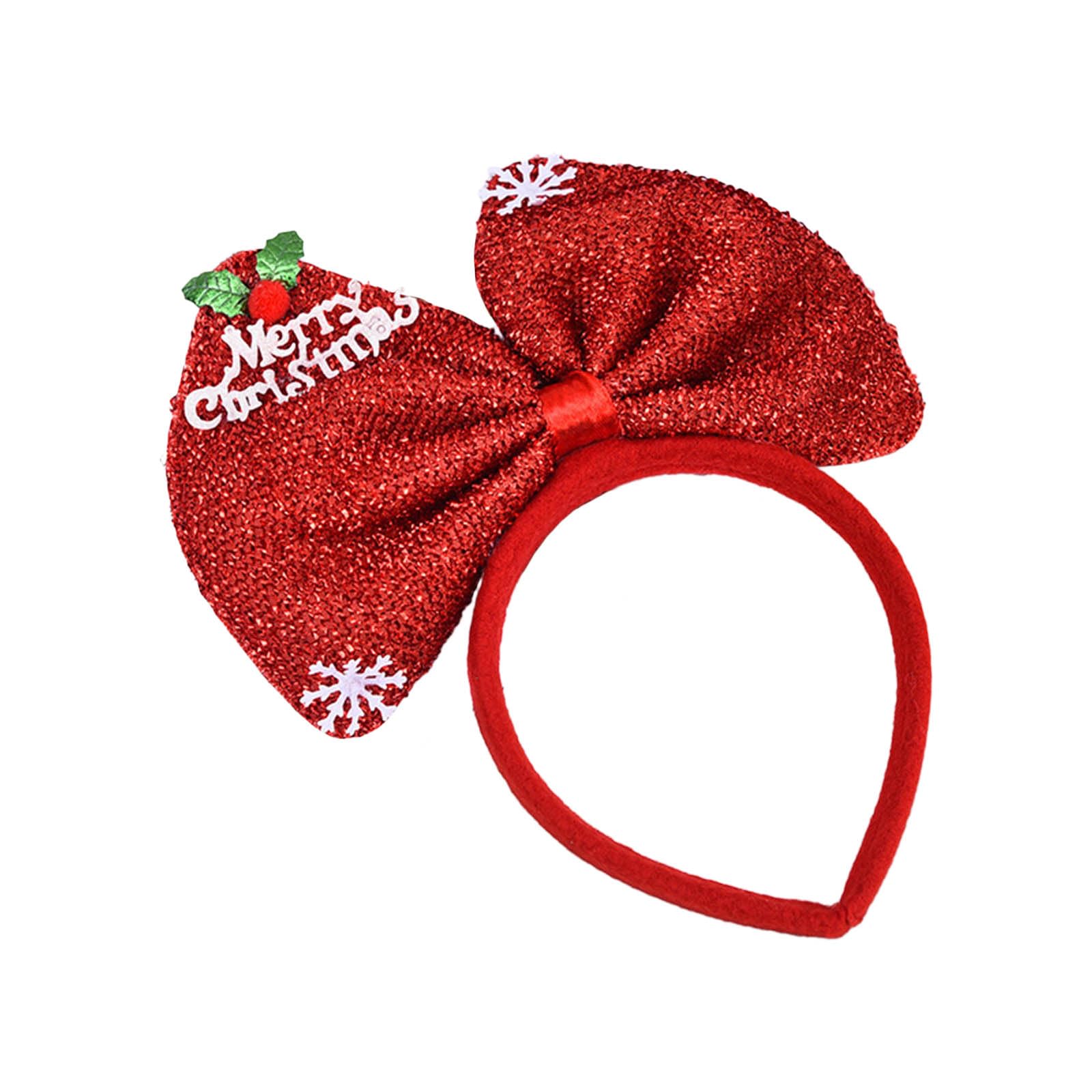 Kalttoy 2024 Christmas Decoration Headband New Year Celebration Big Bow Headwear Hair Decoration Headbands for Holiday Party Party Supplies Headpieces Hairbands Costume Accessories