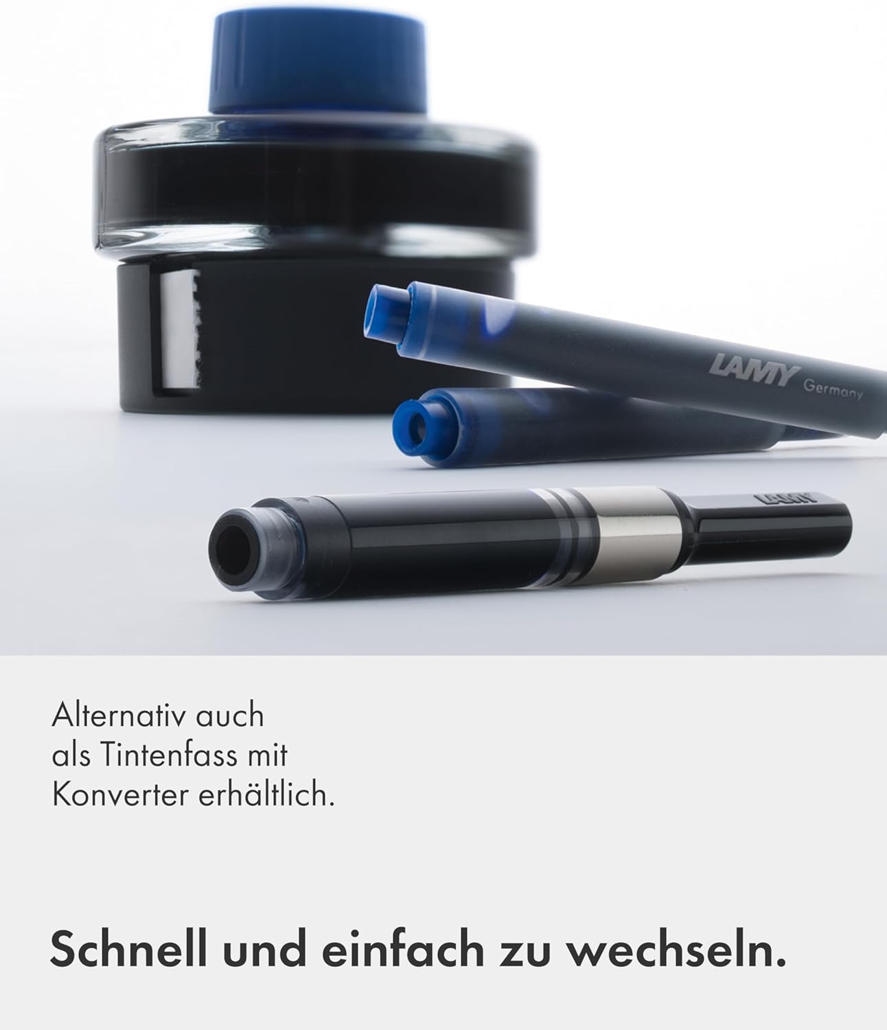 LAMY T10 Set of 4 Ink cartridges with Large Ink Capacity - Suitable for All Lamy Fountain Pen Models - Contents 1.25 ml per Cartridge - 5 Pieces per Pack - Ink Color Green