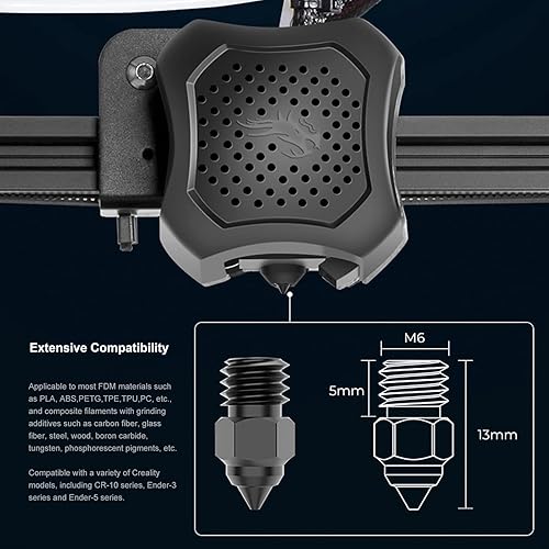 Miniatura 6 de ENOMAKER Boquilla de acero de alta gama MK8 0.016in 842.0F puntas de extrusor endurecidas con alta conductividad térmica para impresoras 3D Creality