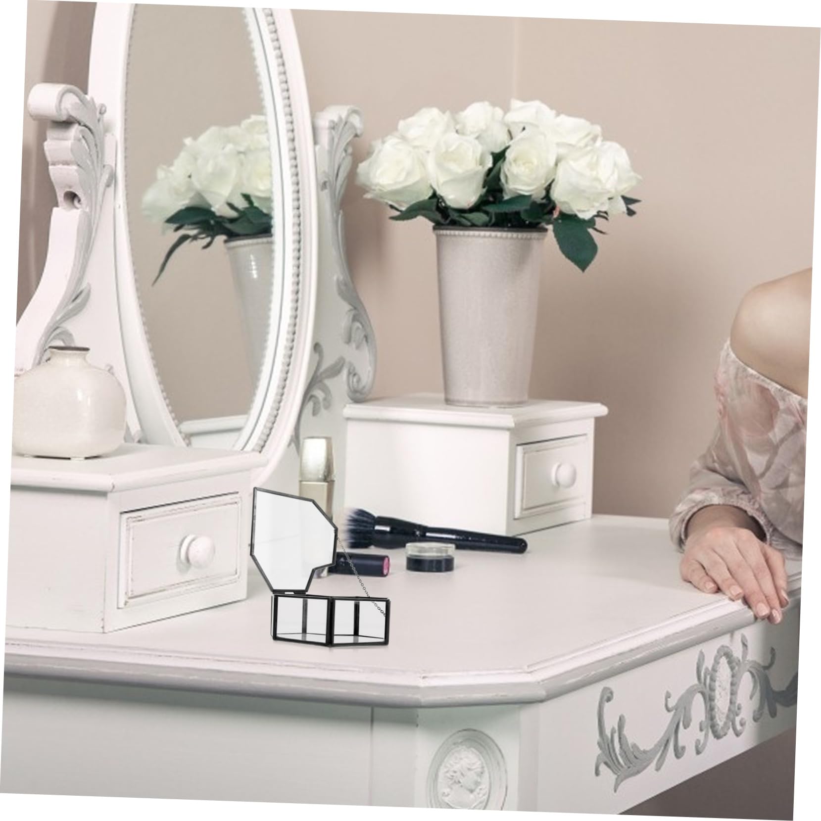 Homoyoyo Joyero Transparente Para Collares y Anillos Vitrina De Joyas Expositor Decorativo Para Dormitorio o Baño
