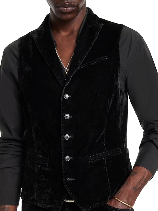 John Varvatos Men's Woodward Vest, Black