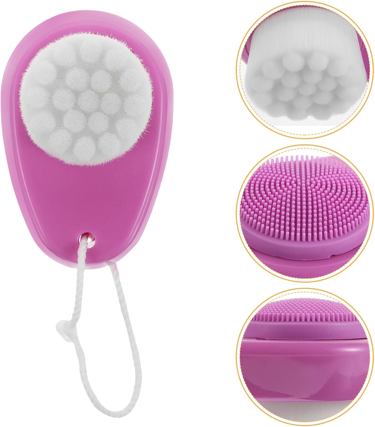 Dual Sided Silicone Face Cleanser Brush Manual Facial Cleansing Brush for Deep Exfoliating and Massage Soft Silicone Scrubber for Home and Travel Use