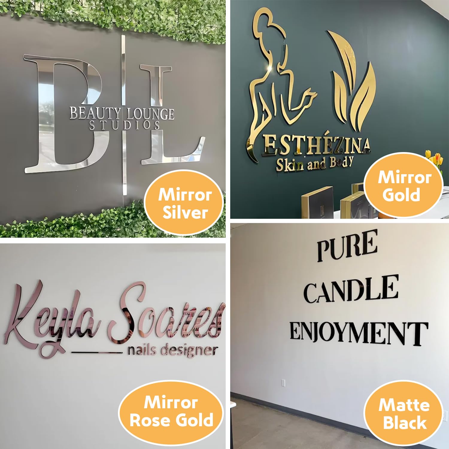 Personalisiertes 3D Acryl Business Logo Schild – Firmenlogo-Laserdekoration aus Acryl–Individuelles lasergeschnittenes Wandschild Schönheitssalon–Geeignet für Büros, Zahnarzt-Schild Café und Geschäfte