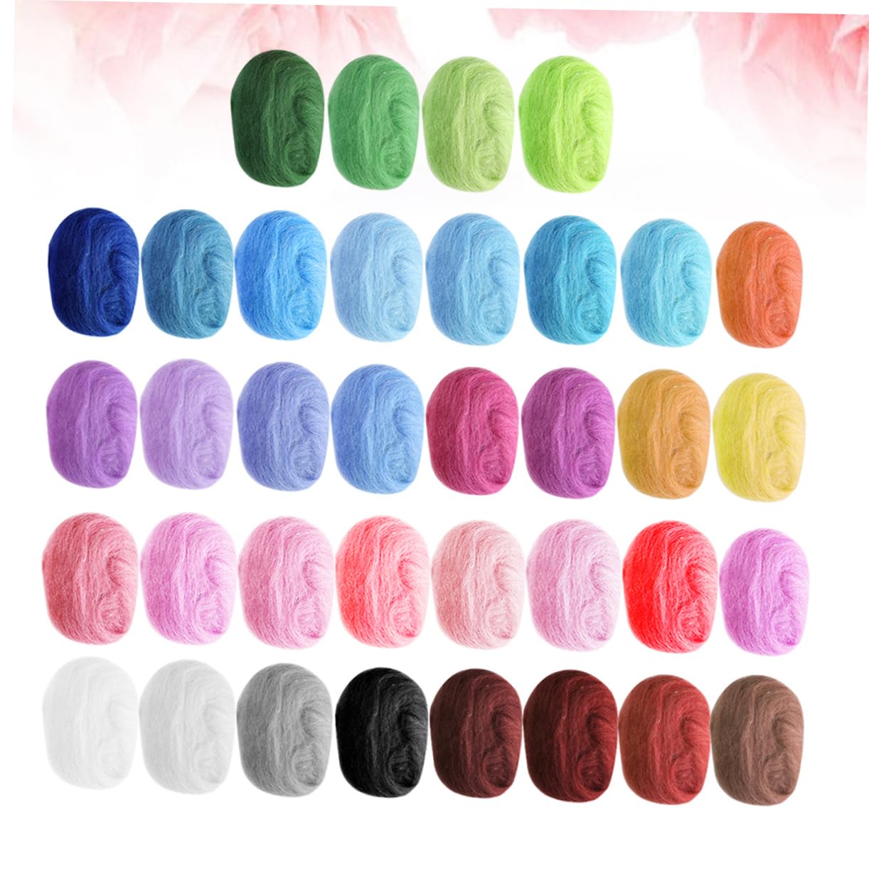 STOBOK Farben Filzwolle mit Wollvlies und Filzfaservlies für Nadelfilzen DIY Projekte Wollgarn zum Filzen für Tiere Schmuck Trocknerbälle Wandbehänge Webprojekte Zufällige Farbe