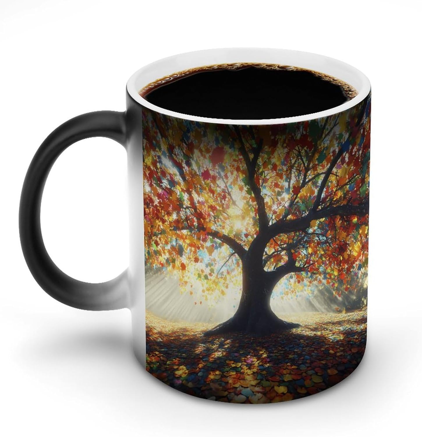 Life's Tree Color Changing Mug Heated Ceramic Cup Heat Sensitive Coffee Mug Fun Gift