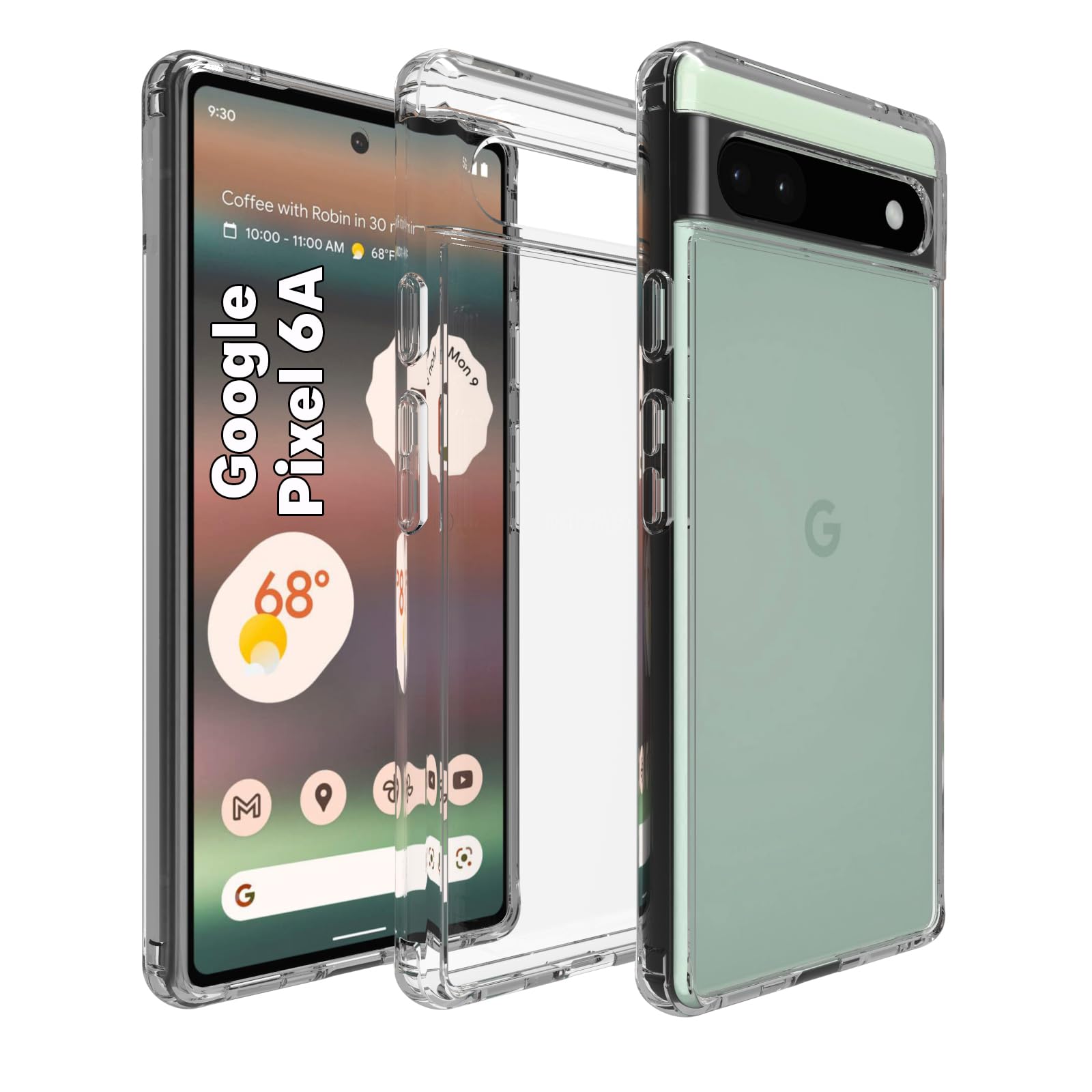 RIGGEAR Crystal Clear Hybrid Transparent Google Pixel 6A Back Cover Case (Clear Transparent TPU+PC) (B0B1VQX8MD) Amazon Price History, Amazon Price Tracker