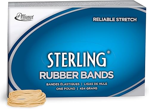 Alliance Rubber Co. Bandas de goma de ley, tamaño #14 (2 x 116 pulgadas), aprox. 3100 bandas, color crepé, caja de 1 libra (24145), beige