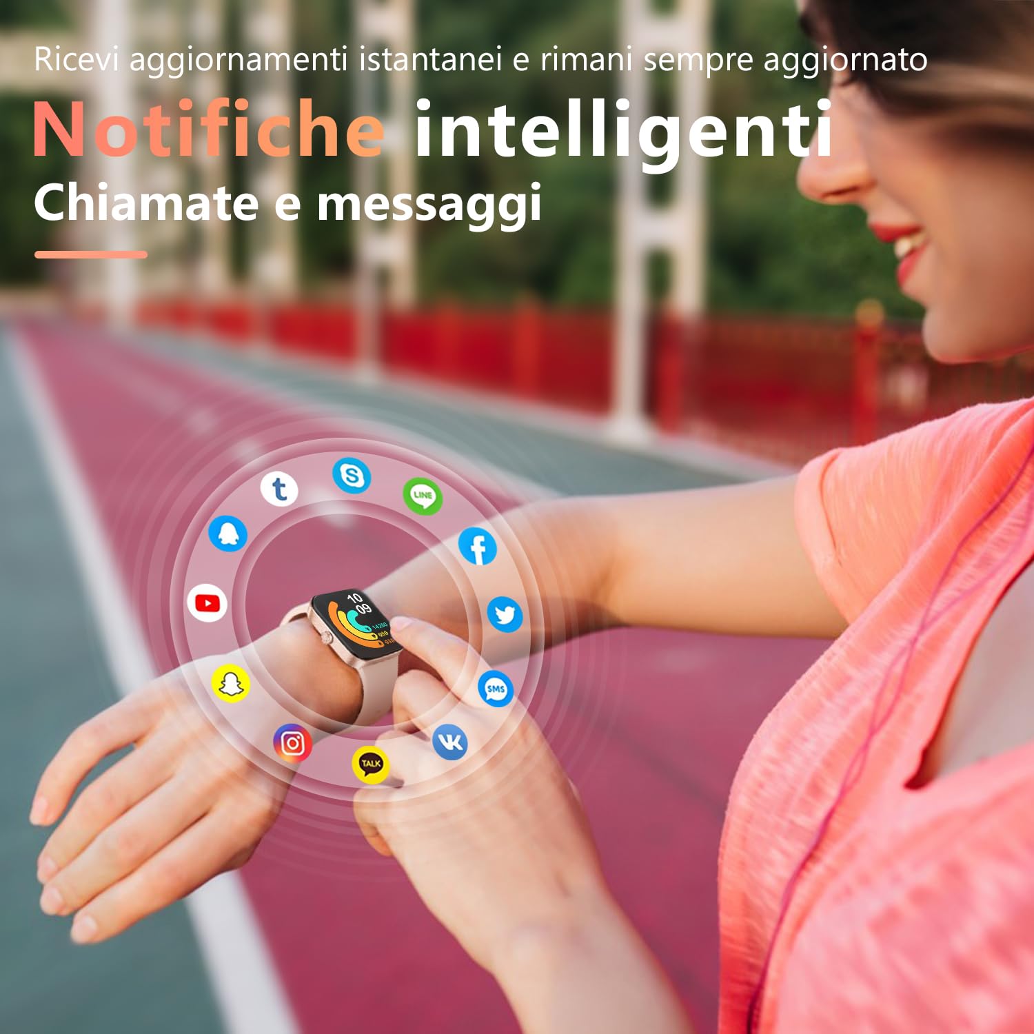 ASWEE Smartwatch, 1.85'' Schermo Orologio Smartwatch Uomo Donna con Chiamata e Risposta Vivavoce, Smart Watch con Contapassi, Cardiofrequenzimetro da Polso, 200+ modalità Sportive per Android iOS