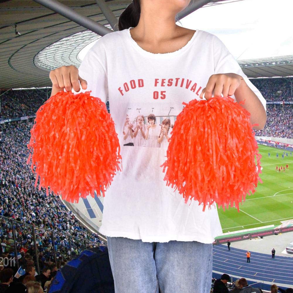 Amazon チアポンポン ハンドヘルドチアリーディングポンポン ダンスパーティー用1ペアアンチスリップチアリーダーアクティビティスクールアクティビティ用ホームパーティー Red Jingyi 運動会用品