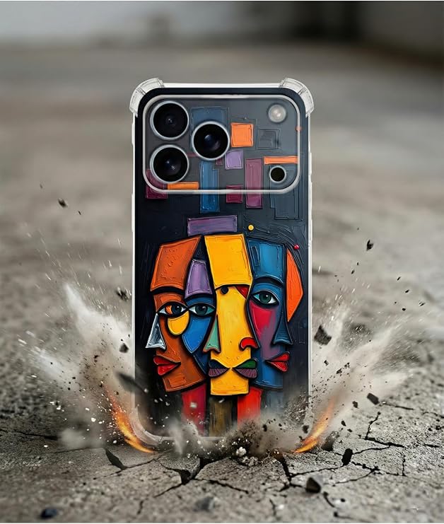 Tecno Spark 30 Pro ile uyumlu Köşe Korumalı Kılıf Metamorfoz Trinite Tasarımlı Uv Baskılı