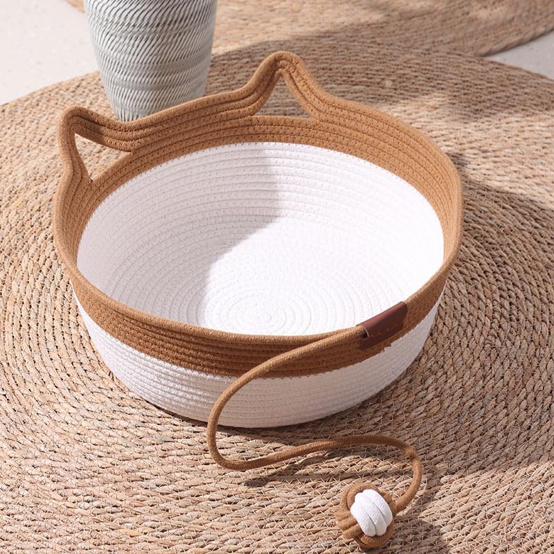 Handwoven Cat Basket,Instinct Basket for Cats (Brown,S)