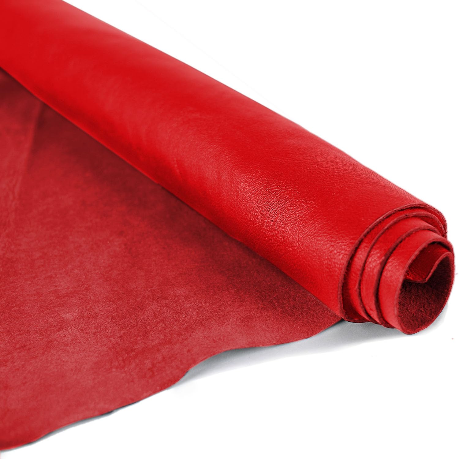 Laverapelle Natural Grain Lambskin Leather Skins (Red, 40 Square Feet)