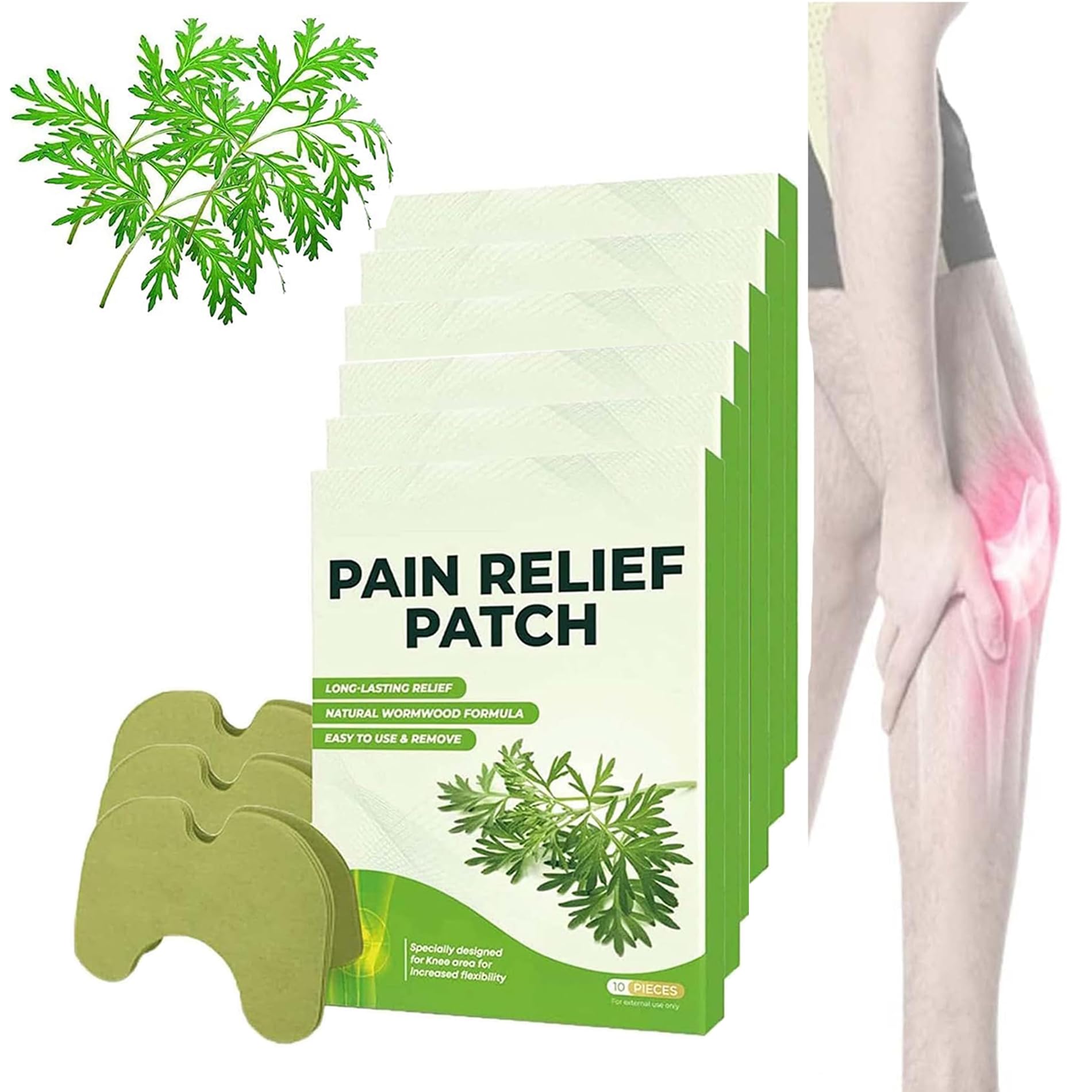 SW FUTURE60Pcs Knee Patches, Relief Patch for Knee, Warming Herbal Patches for Knee Patch Paste Long Lasting Relief of Joint Uncomfortable Wormwood Extract Sticker for Knee, Back, Neck,Shoulder