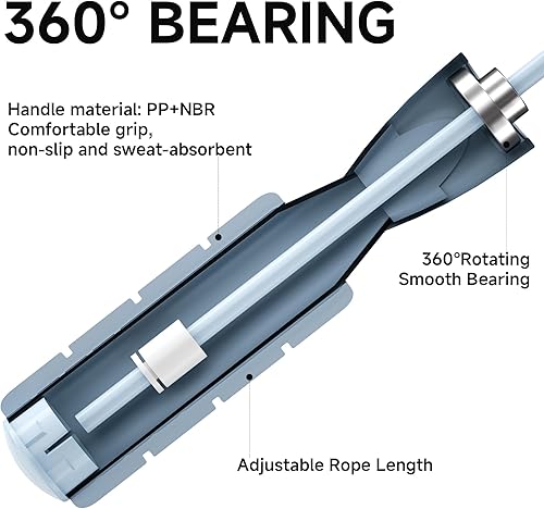 Miniatura 4 de OVICX Cuerdas de saltar para fitness para mujeres, hombres y niños, cuerdas de saltar ajustables sin enredos para entrenamiento con rodamientos de