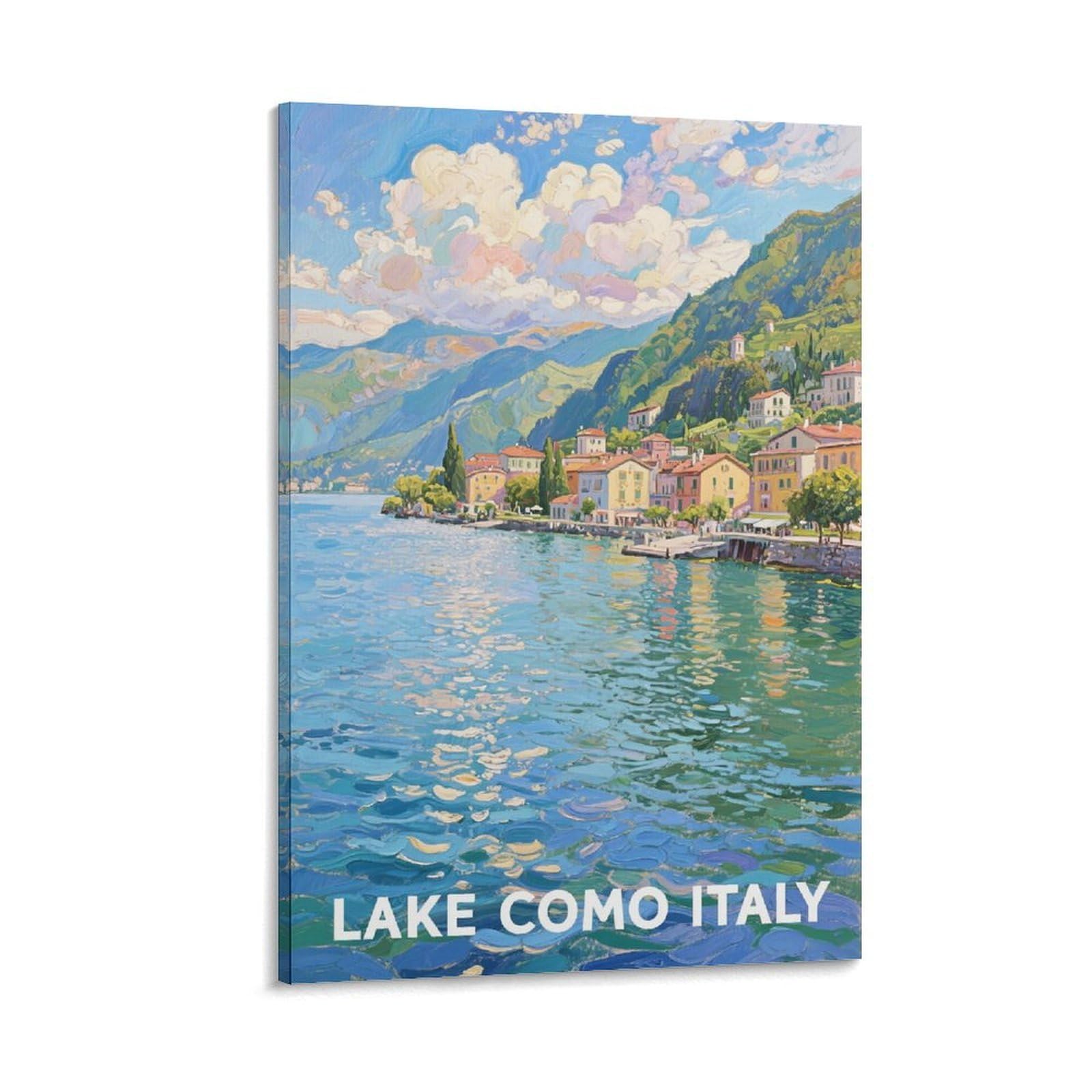 FJIWECWSQ Poster vintage sur toile Motif Lac de Côme Italie 40 x 60 cm