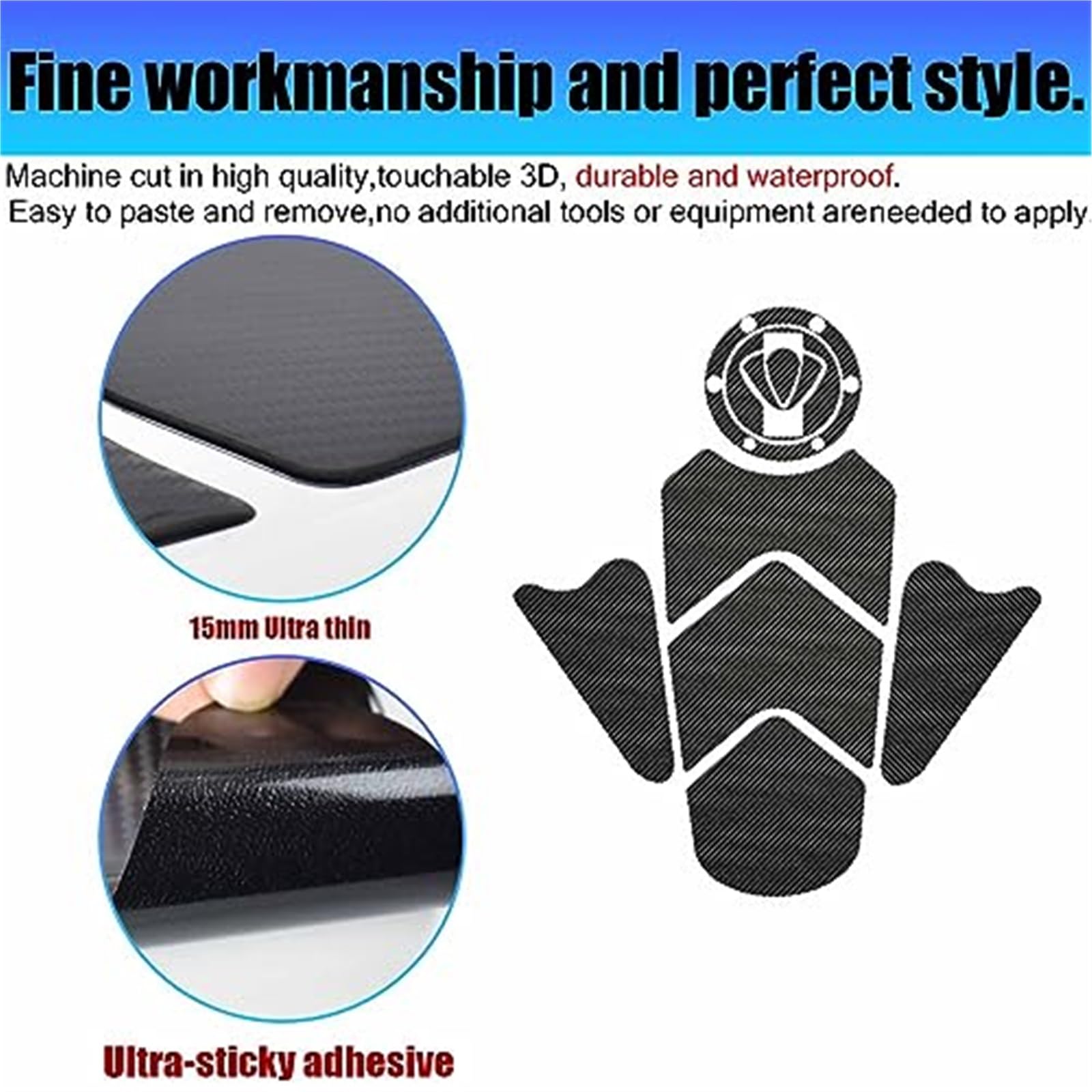 Compatibile con BE-NDA BD300 BD 300 BD-300 2020 2021 2022 Moto 3D Carbonio Adesivo Decorazione Decalcomanie Tankpad Kit Completo Accessori Tappetino antiscivolo per moto