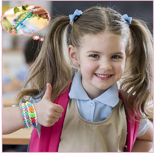 Miniatura 4 de WIVOWI Más de 1500 clips coloridos S para telar de banda de goma, 2 telares en Y + 5 ganchos con caja de almacenamiento, clips de bandas de goma