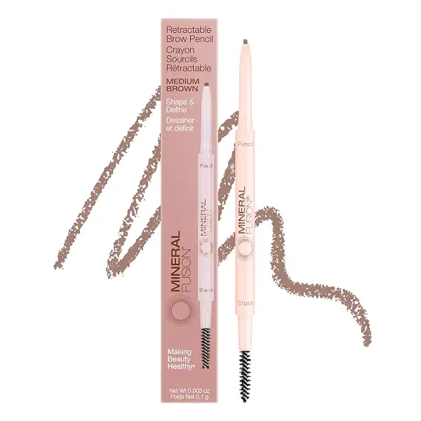 Retractable Brow Pencil Medium Brow, 0.1 Gram | TZR 2025 Beauty Heroes Award Winner, Shape & Define Eyebrow with Blending Spoolie Brush, Velvety Smooth, Long-Lasting Color 1