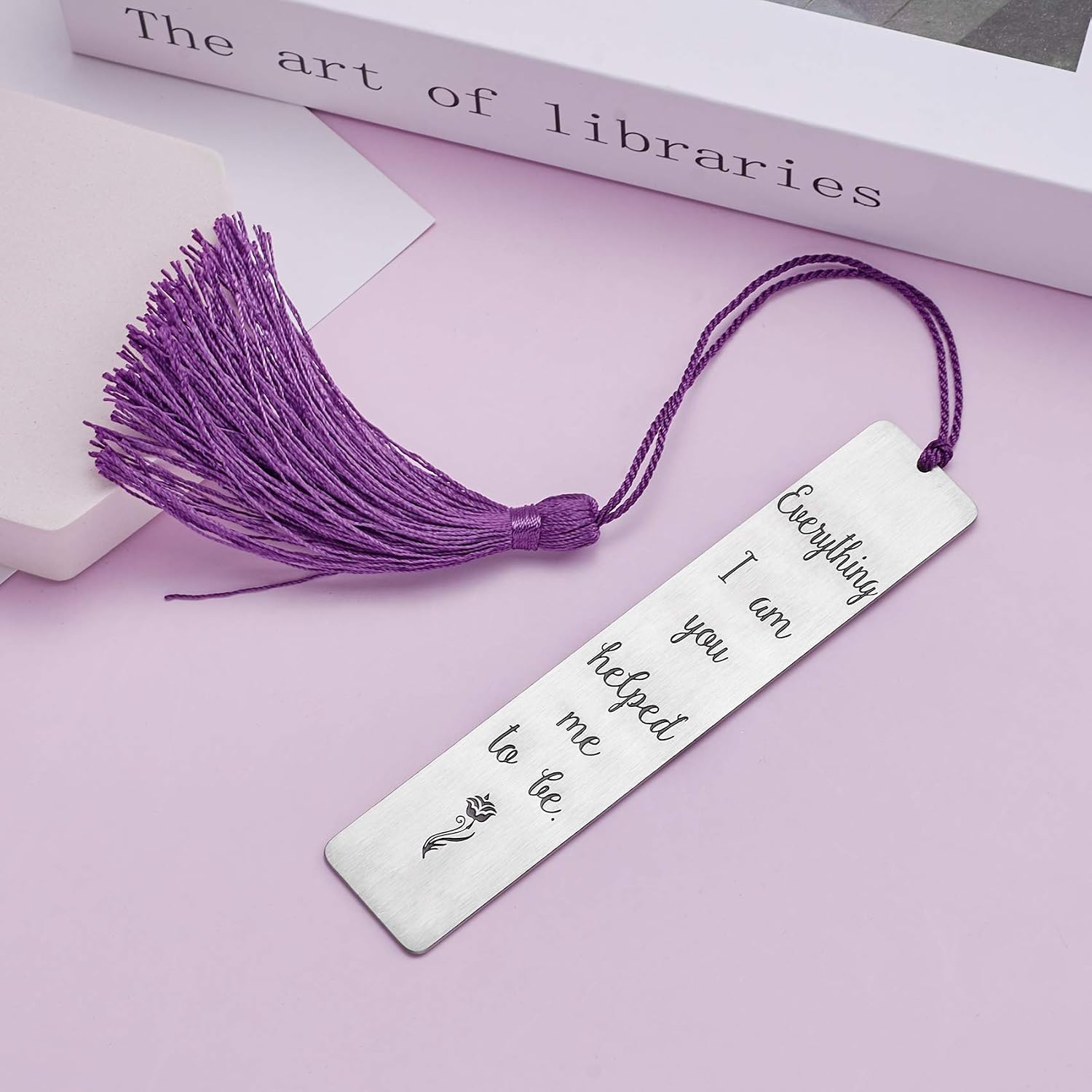 Mom Bookmark Mother Christmas Gifts from Daughter Son Remember I Love You Mom (Everything I am You Helped Me to Be) - Image 5