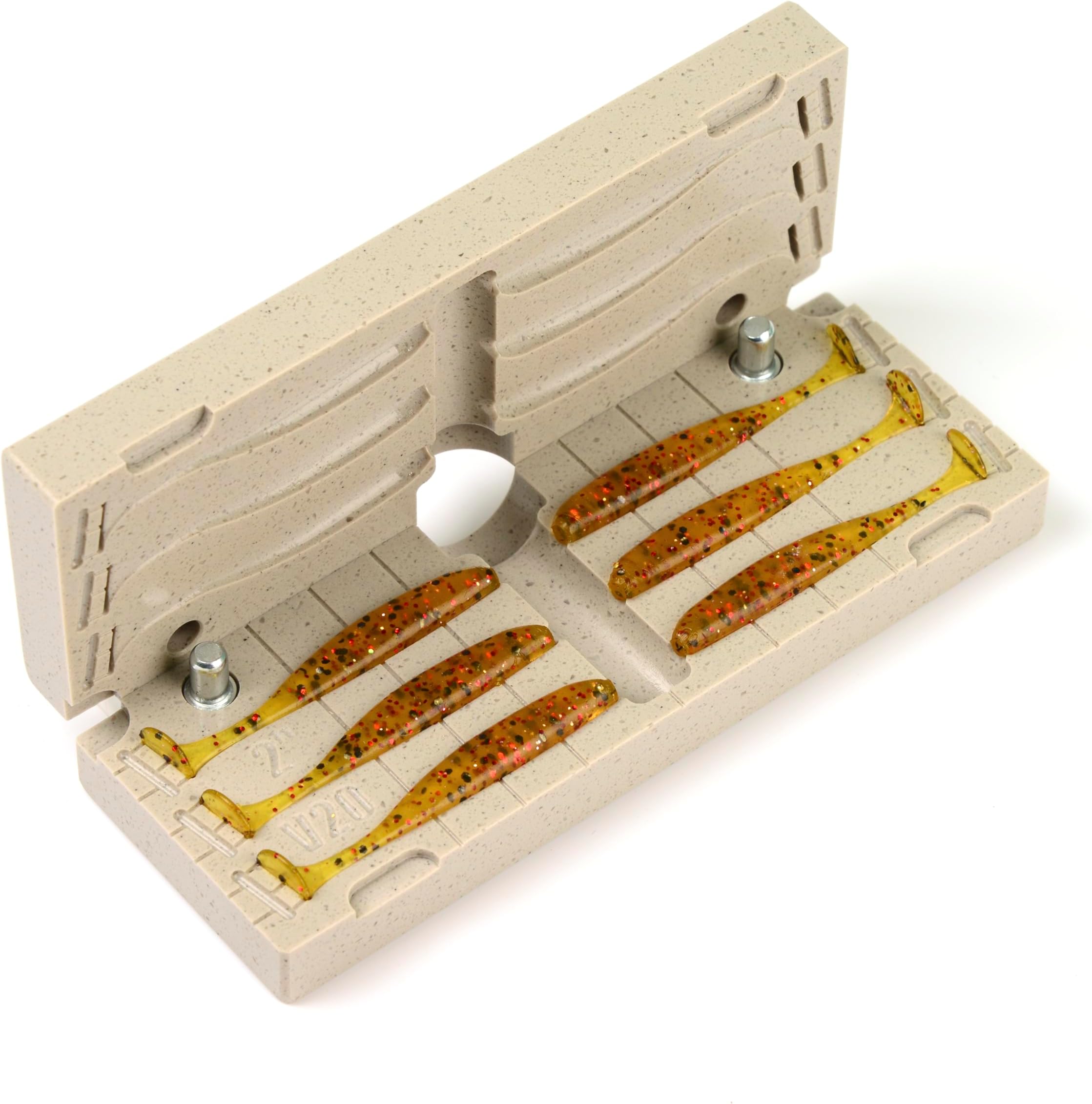 FatFish V20-6C Bait Mold Soft Plastiс Lure Making Injection Mold for Do-It Fishing Lures 2"