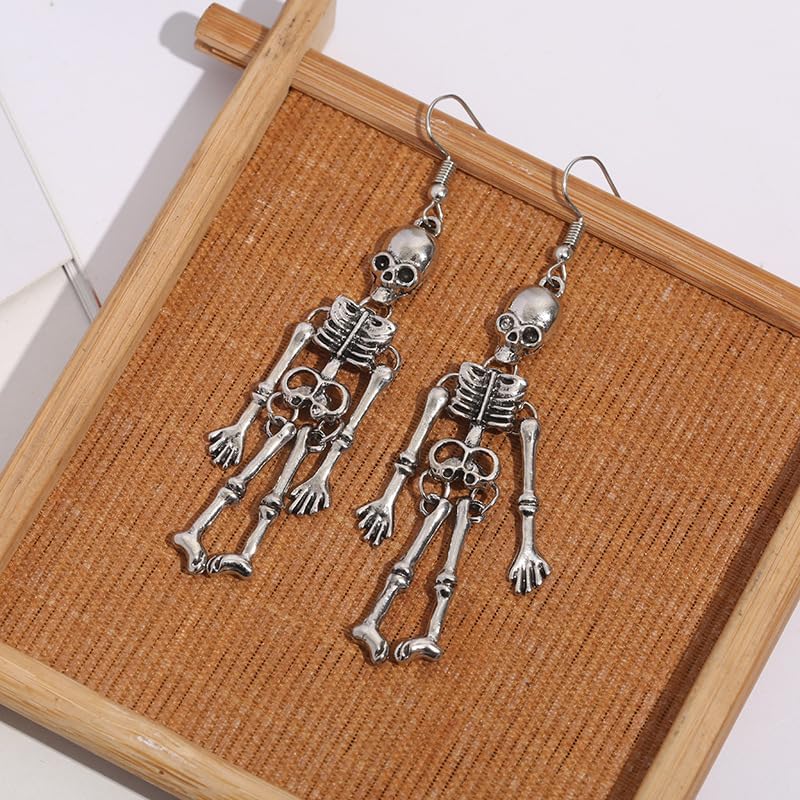 Halloween Earrings Punk Gothic Skull Dangle Earrings For Women Skeleton Witch Earring Halloween Outfits Jewelry Accessories Gifts - Image 4
