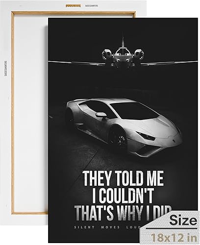 Arte de pared motivacional para la oficina, lienzo de arte de súper auto, decoración automotriz inspiradora para los amantes de los autos deportivos