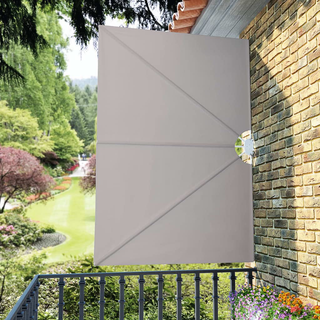 Auvent Latéral Pliable de Terrasse 240 x 160 cm, Paravent de Balcon Rétractable en Polyester et Cadre en Acier, Brise-Vue Extérieur pour Jardin et Patio, Crème