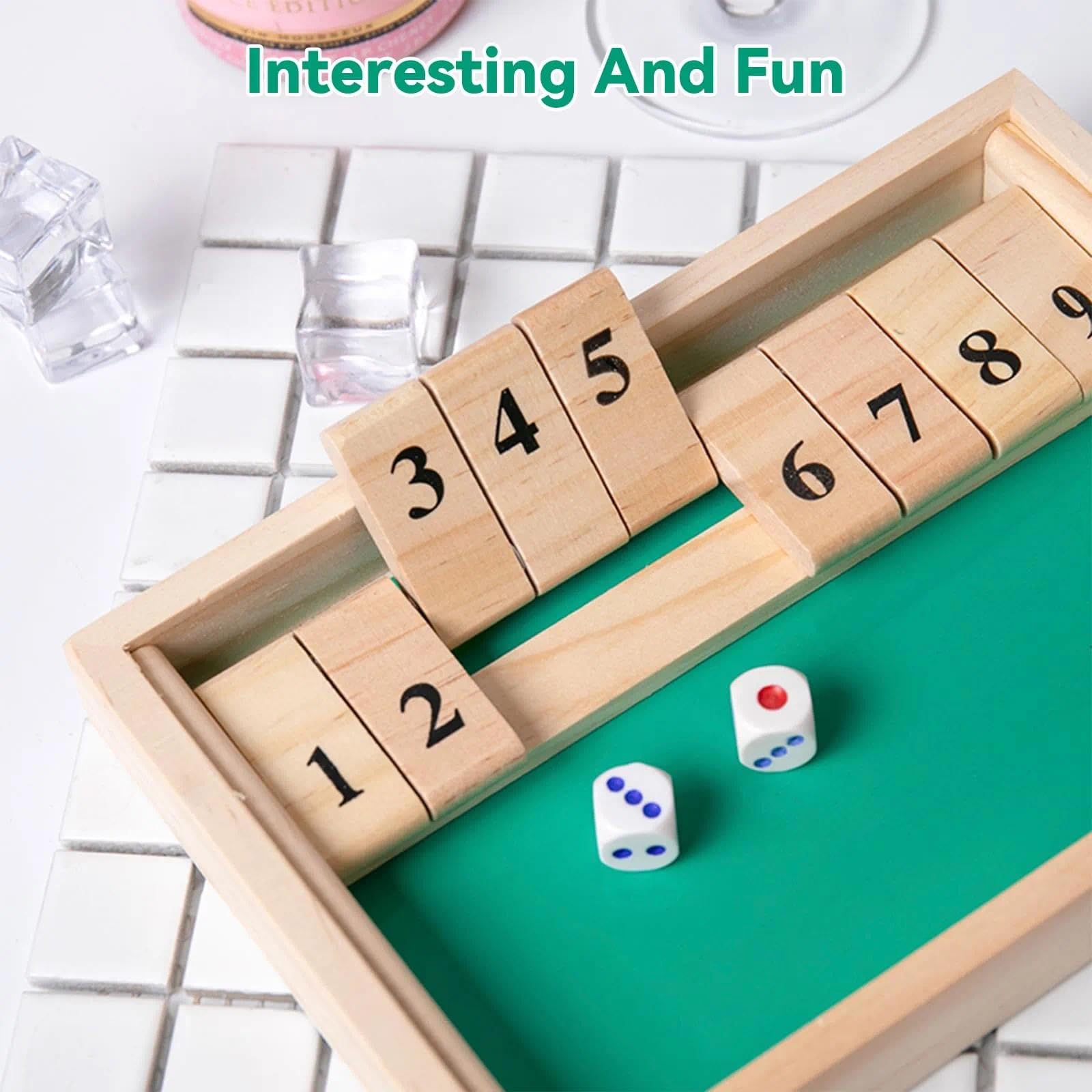 Diyxisk 2 Personnes Shut The Box en Bois Jeu Shut The Box 9 Pièces
