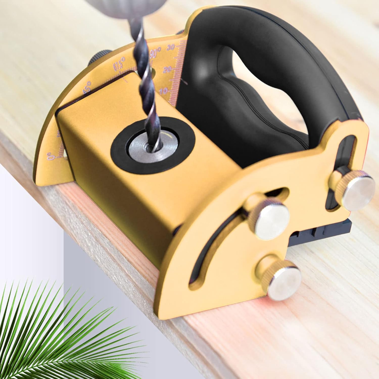 Woodworking Hole Locator 0 to 90 Degree Clear Scale Guide Positioner (Gold)