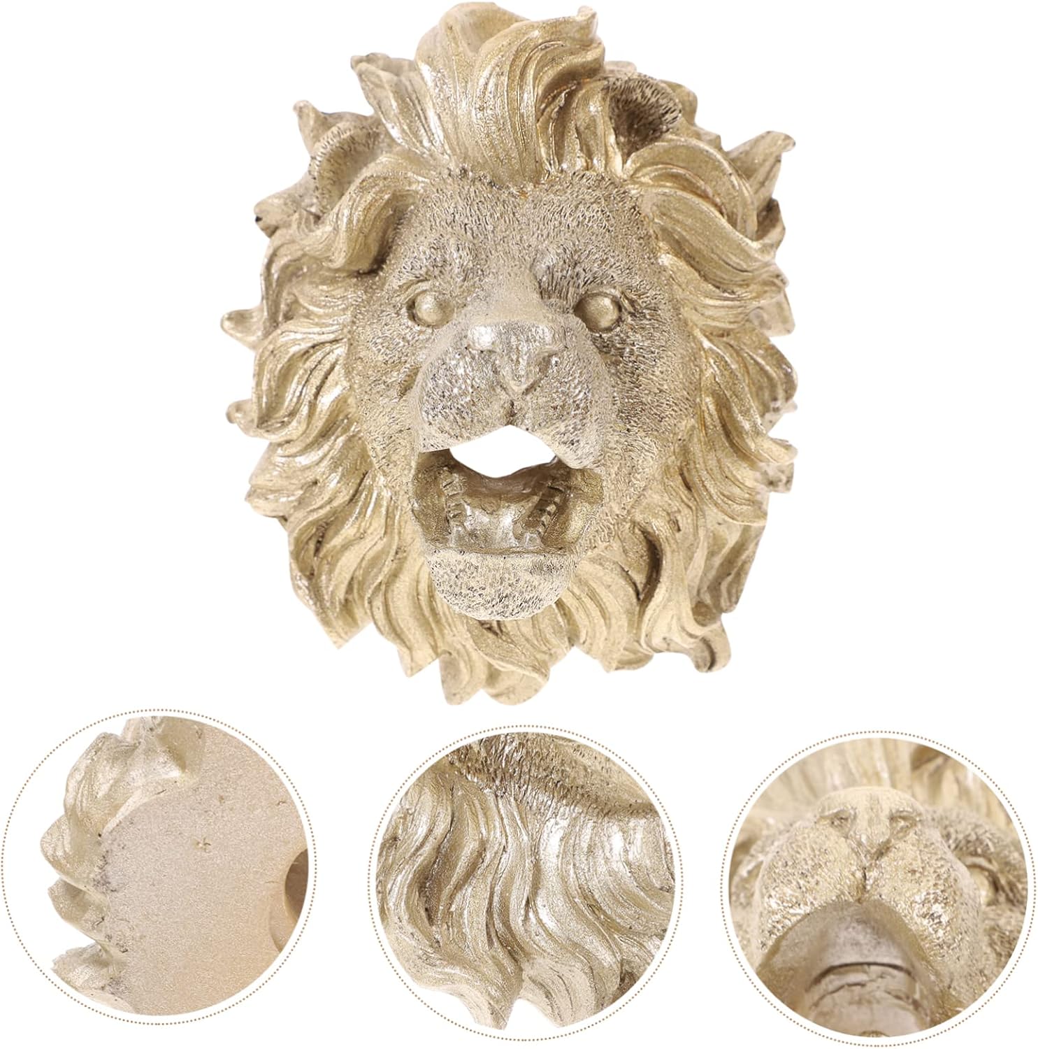 ibasenice Lion Head Fountain Nozzle for Garden Wall Outdoor Sprayer Decoration Adjustable Multi-Direction Water Spray for Pond and Landscaping