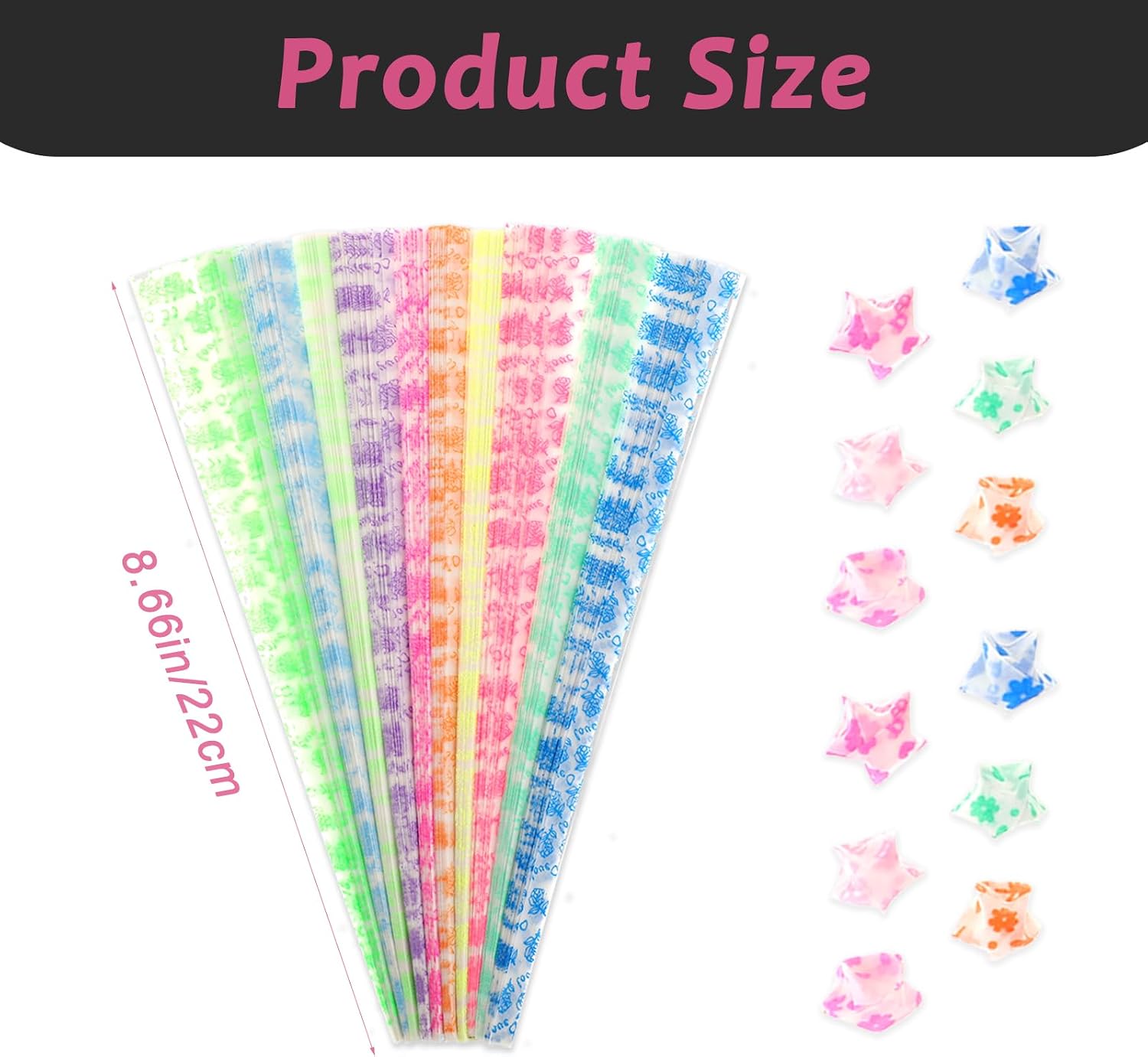 630 Sheets Luminous Origami Star Paper Strip, Cute Origami Stars Paper Folding Strips Colorful Decorative Papers Strips Lucky Star Decoration Strip for DIY Handmade Crafts Papers Stars