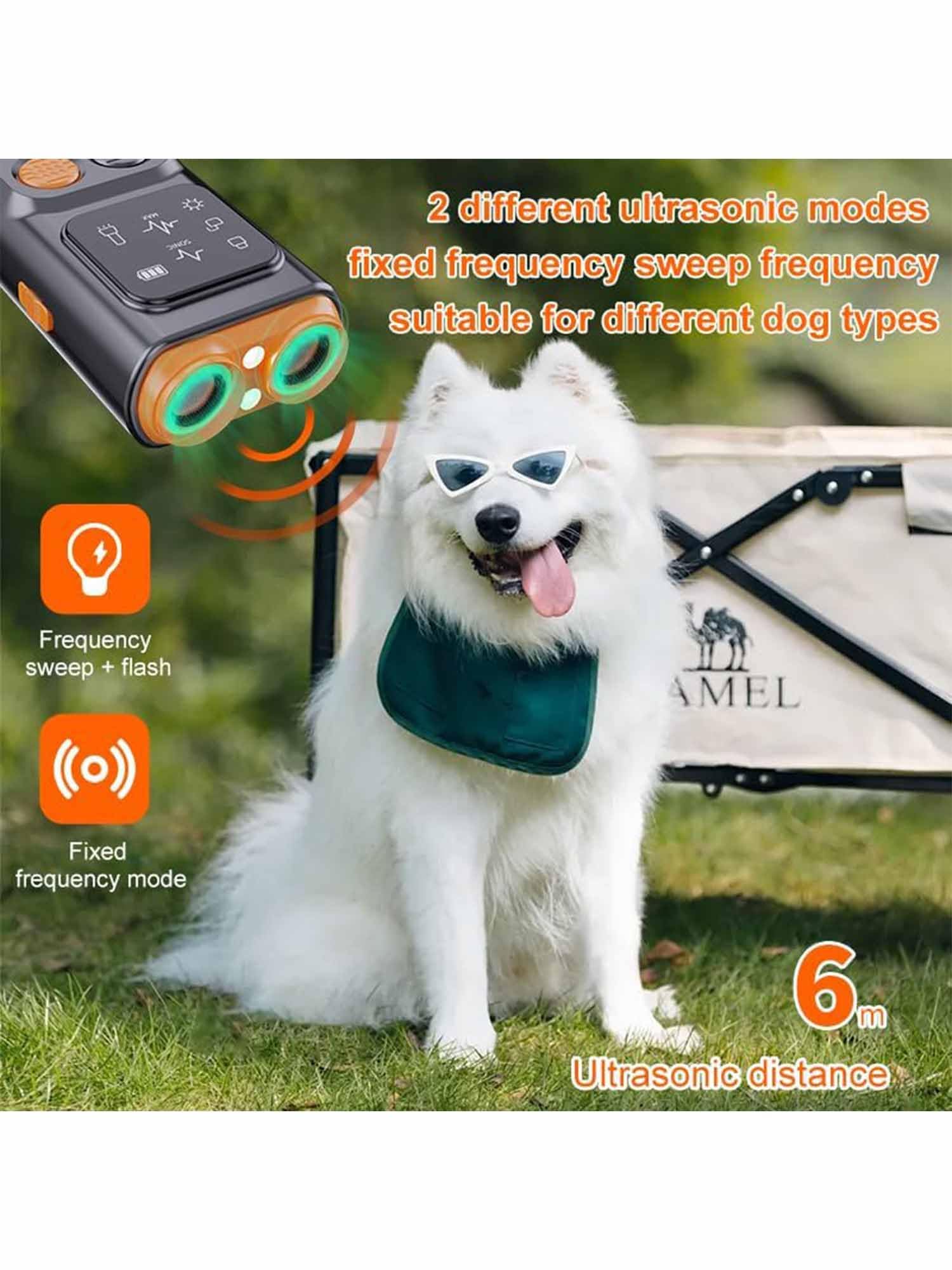 Bark Guard Anti Barking Device for Dogs, Ultraschall Anti Bell Gerät Hunde, 2024 Neu Hundebellen Abschreckung Gerät mit HD-Display und LED-Taschenlampe für Drinnen und Drauße (3PCS)