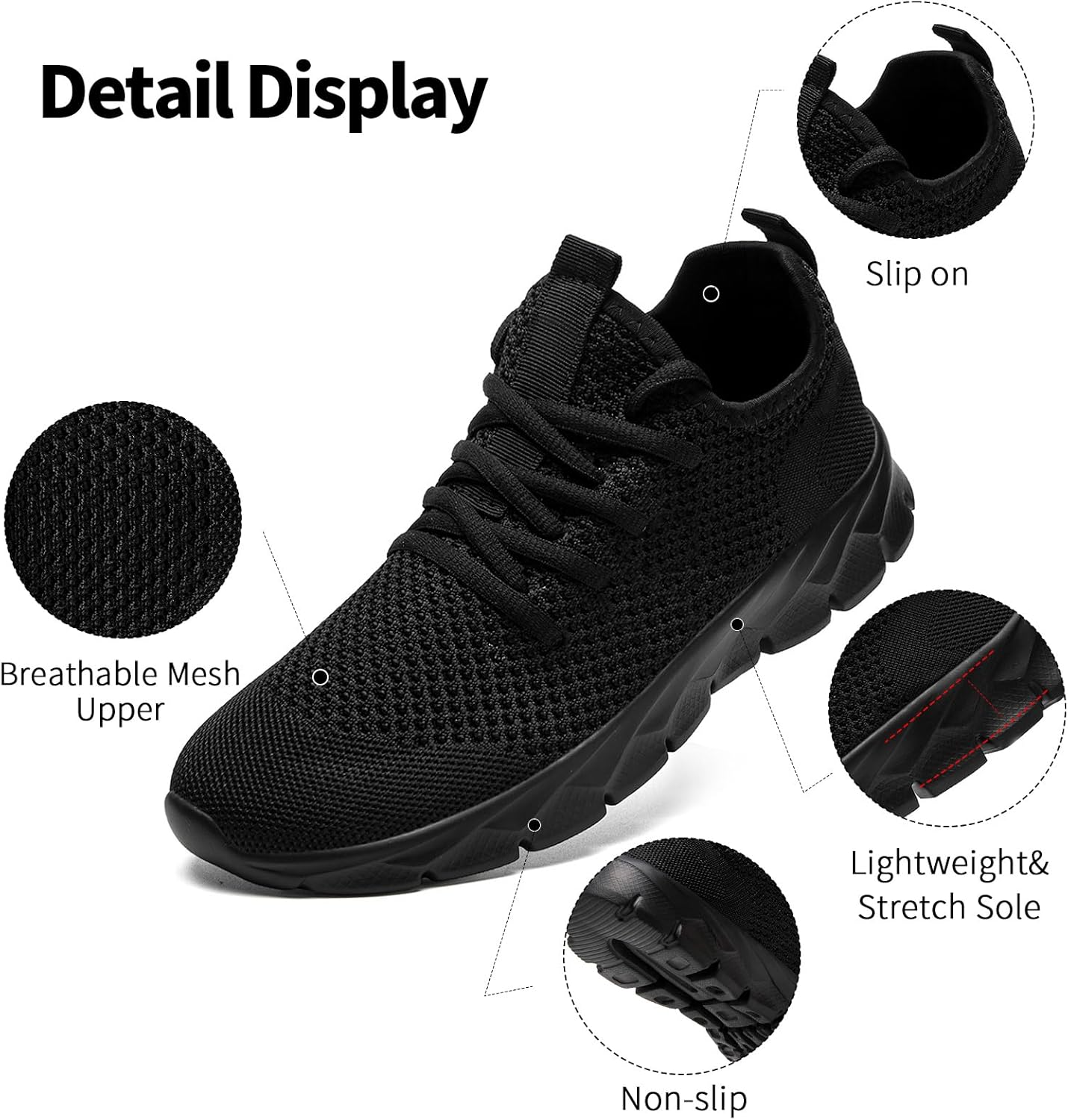 Womens Walking Shoes Running Tennis Sneakers Non Slip Gym Workout Athletic Lightweight Comfortable Fashion Sport Mesh Casual Shoe - Image 4