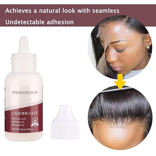 Miniatura 2 de Kit de pegamento para peluca + removedor de pegamento de peluca de encaje, kit de pegamento de peluca resistente al agua, pegamento de encaje para