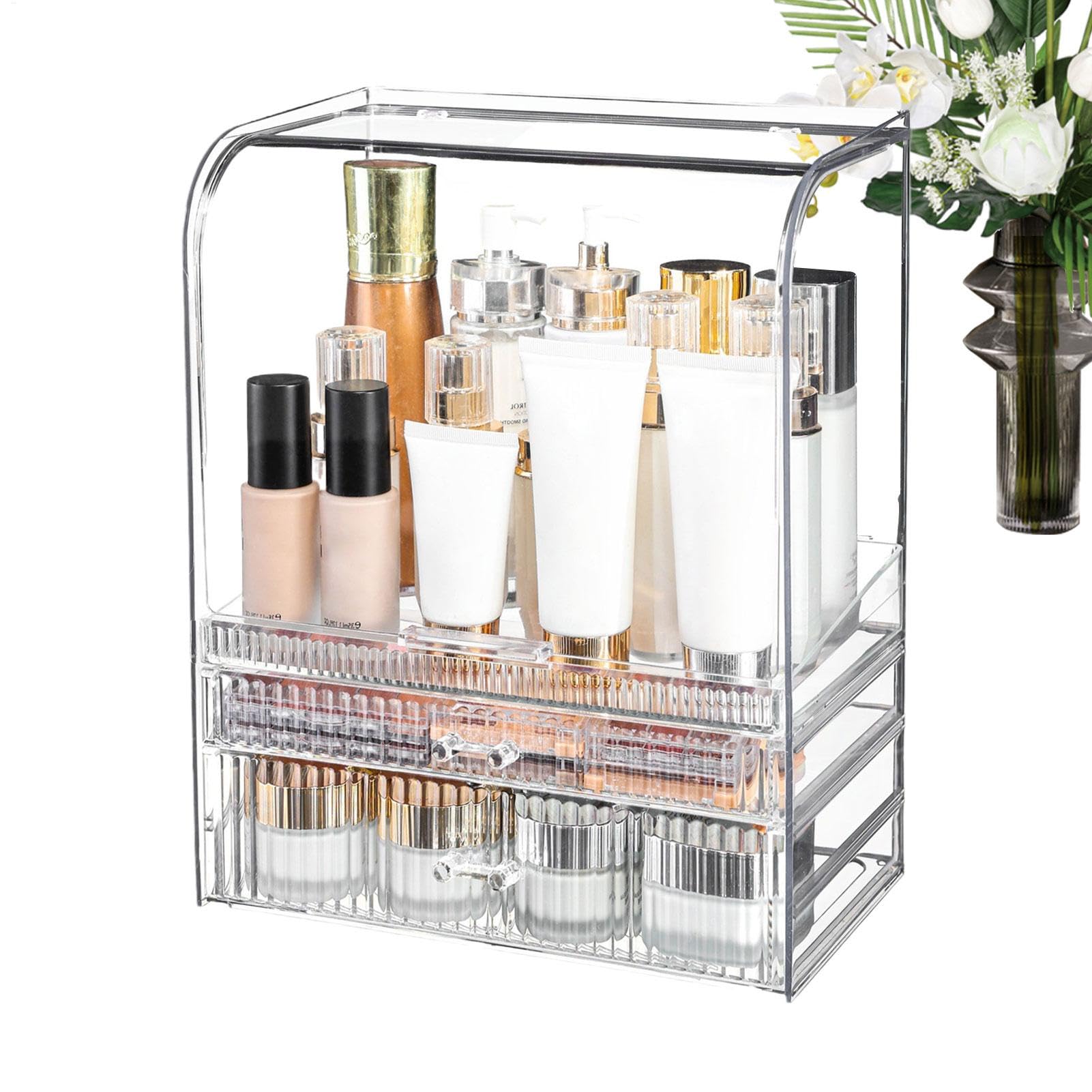 Organisateur de maquillage couvert, vitrines cosmétiques