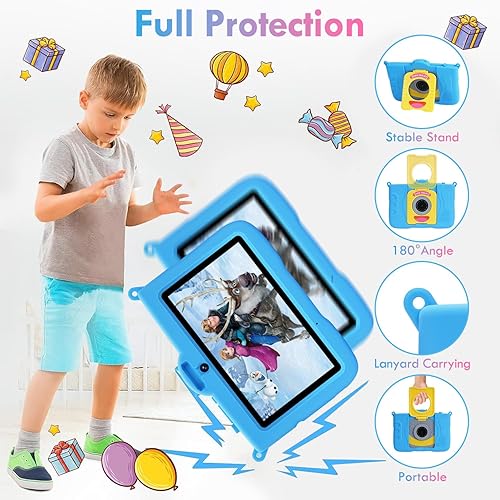 Miniatura 5 de SANNUO Tableta para Niños, Tableta Android de 7 Pulgadas para Niños, 8GB RAM 64GB ROM 256GB Expandible, Tabletas para Niños Pequeños con Estuche