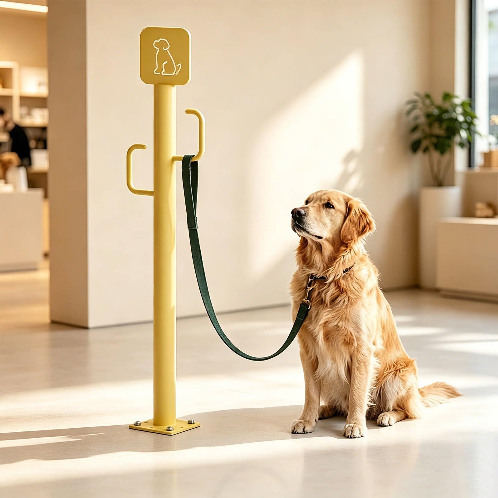 Moderna Stazione di Fissaggio per Cani da Esterno, Palo di Aggancio