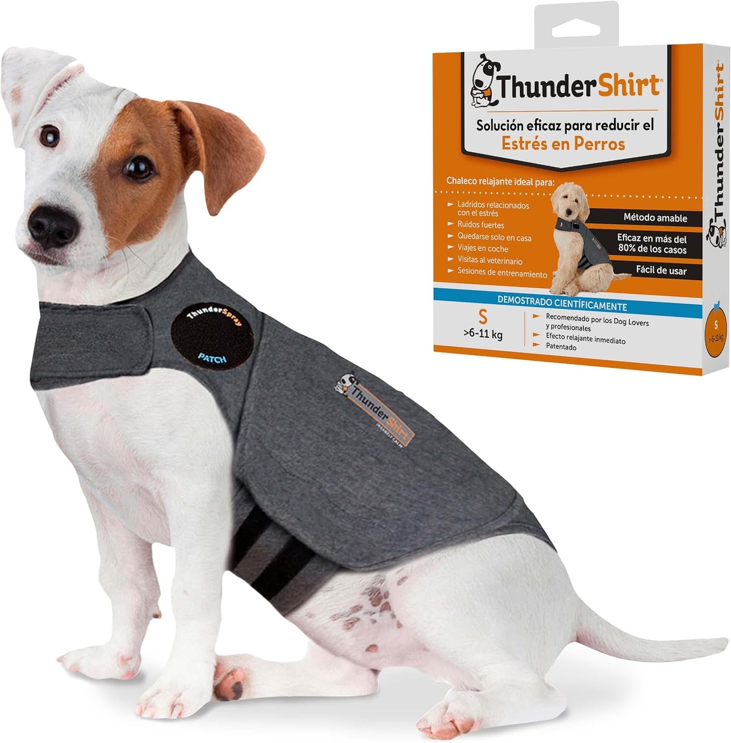 THUNDERSHIRT Pack Antiestrés para Perros S + ADAPTIL Transport Spray 60ml - Chaleco Relajante + Spray Antiestrés - Ideal para Ansiedad por Separación, Miedo a los Ruidos, Tormentas y Viajes