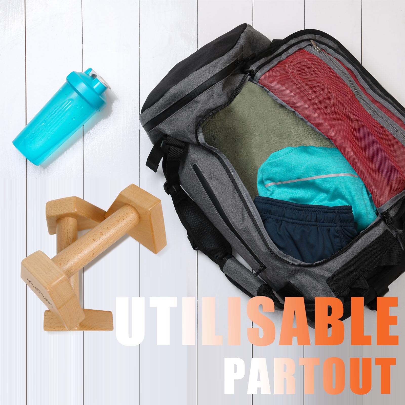 DH FitLife Poignées de Pompes en Bois - 2x Poignées Antidérapantes et Respectueuses des Articulations pour Pompes | Parallettes | Barre parallele| Équipement de Calisthénics pour Entraînement de Force