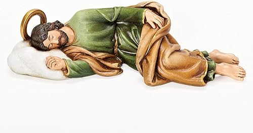 Joseph's Studio by Roman - Figura de San José durmiente, vida de Cristo, colección renacentista, 2.25 pulgadas de alto y 8.25 pulgadas de ancho,