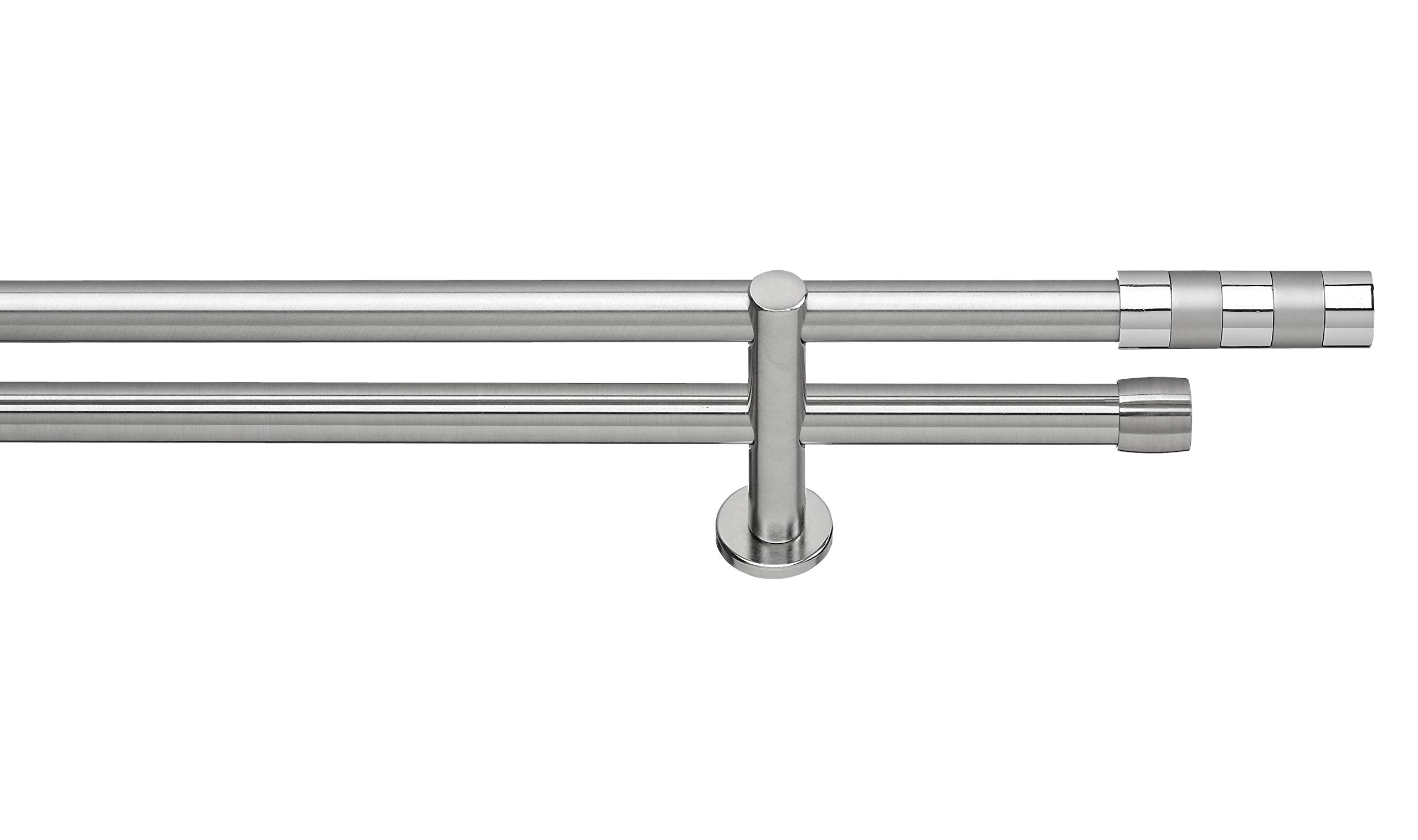 GARESA Gardinenstangen, Metall, Edelstahl-Optik/Chrom, 120 cm