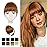 BARSDAR Real Human Hair Clip in Bangs - Human Hair Clip in Bangs for Women - Auburn Thick Bangs Extensions Fringe with Temples Dyeable Real Hair Bangs Hairpieces - Medium Auburn