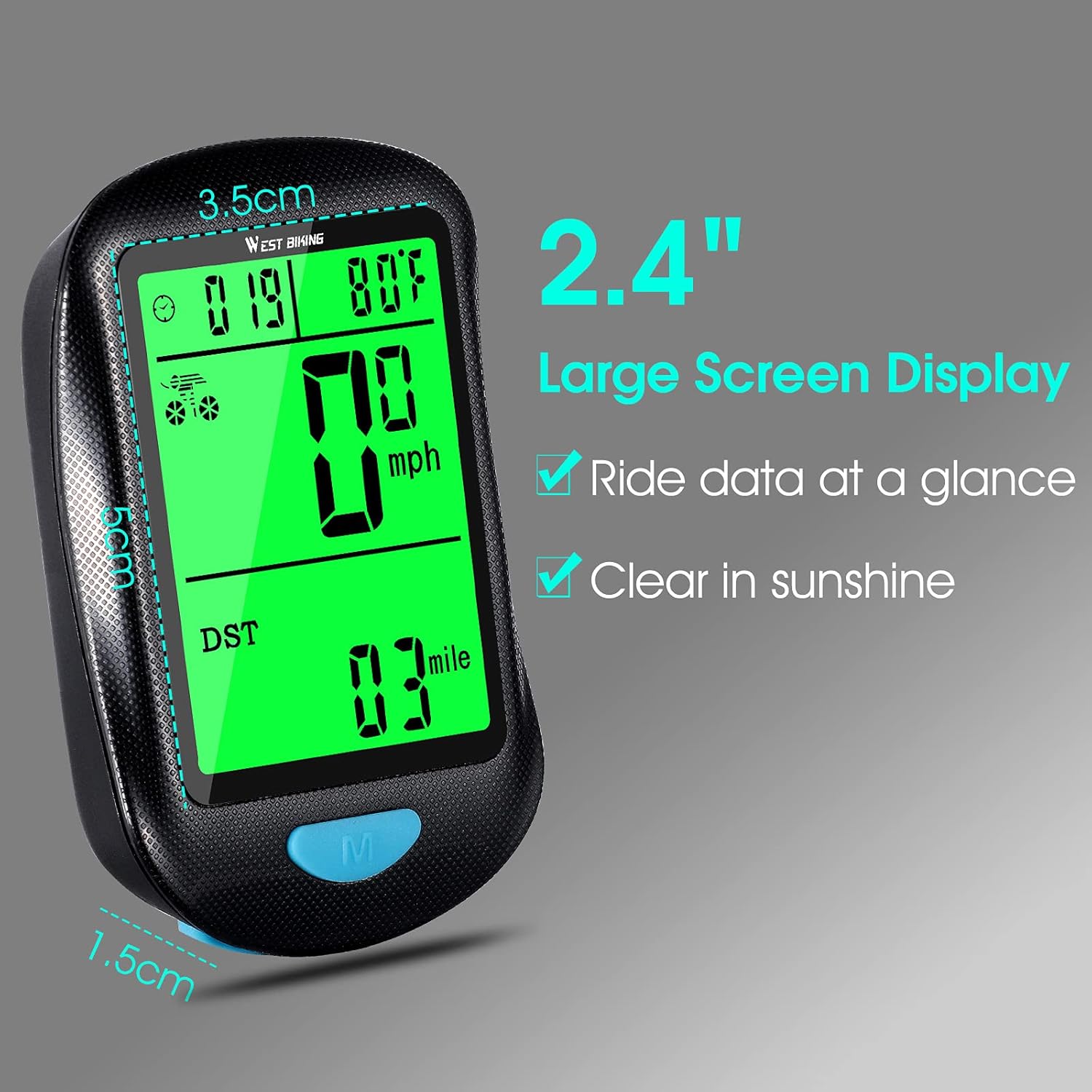 LuTuo Wireless Cycling Speedometer,Waterproof Bike Speedometer,Bicycle Odometer Wireless LCD Backlight,Automatic Wake-up & Multi-Functions Cycle Computer for Outdoorsports MTB BMX Men Women : Sports & Outdoors