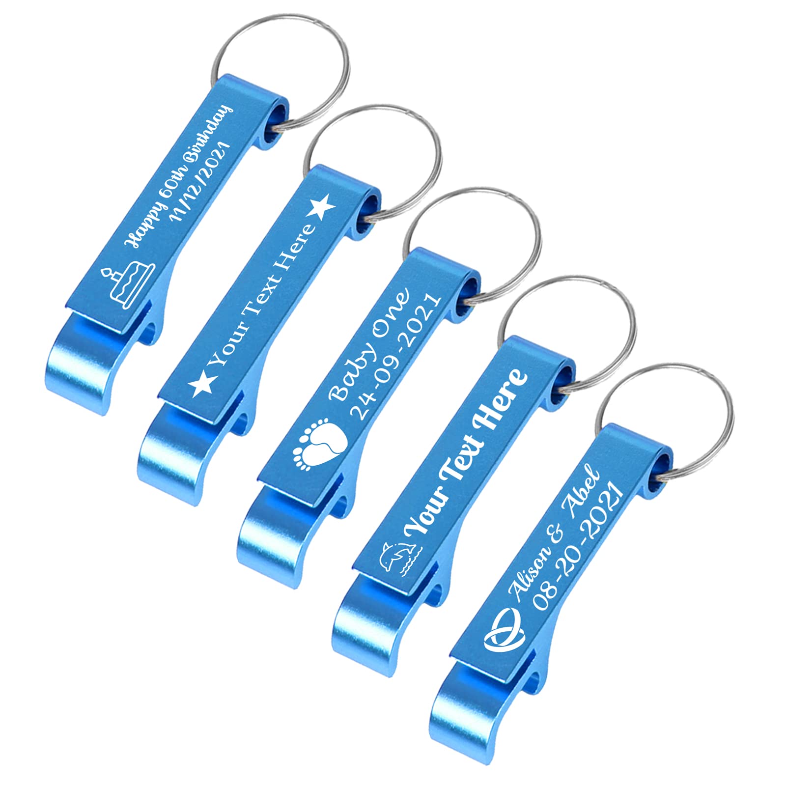 80PCS Décapsuleur Personnalisé Porte-clés En Vrac Décapsuleur