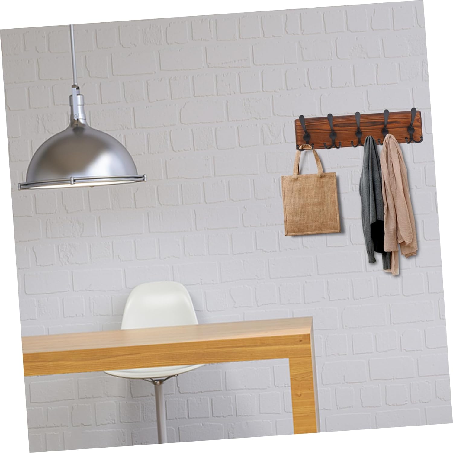 Wall Mounted Key Rack Vintage Wooden Hanger with Multiple Hooks for Hats Towels Robes and Keys Easy Installation Strong Load Bearing Space Saving Design