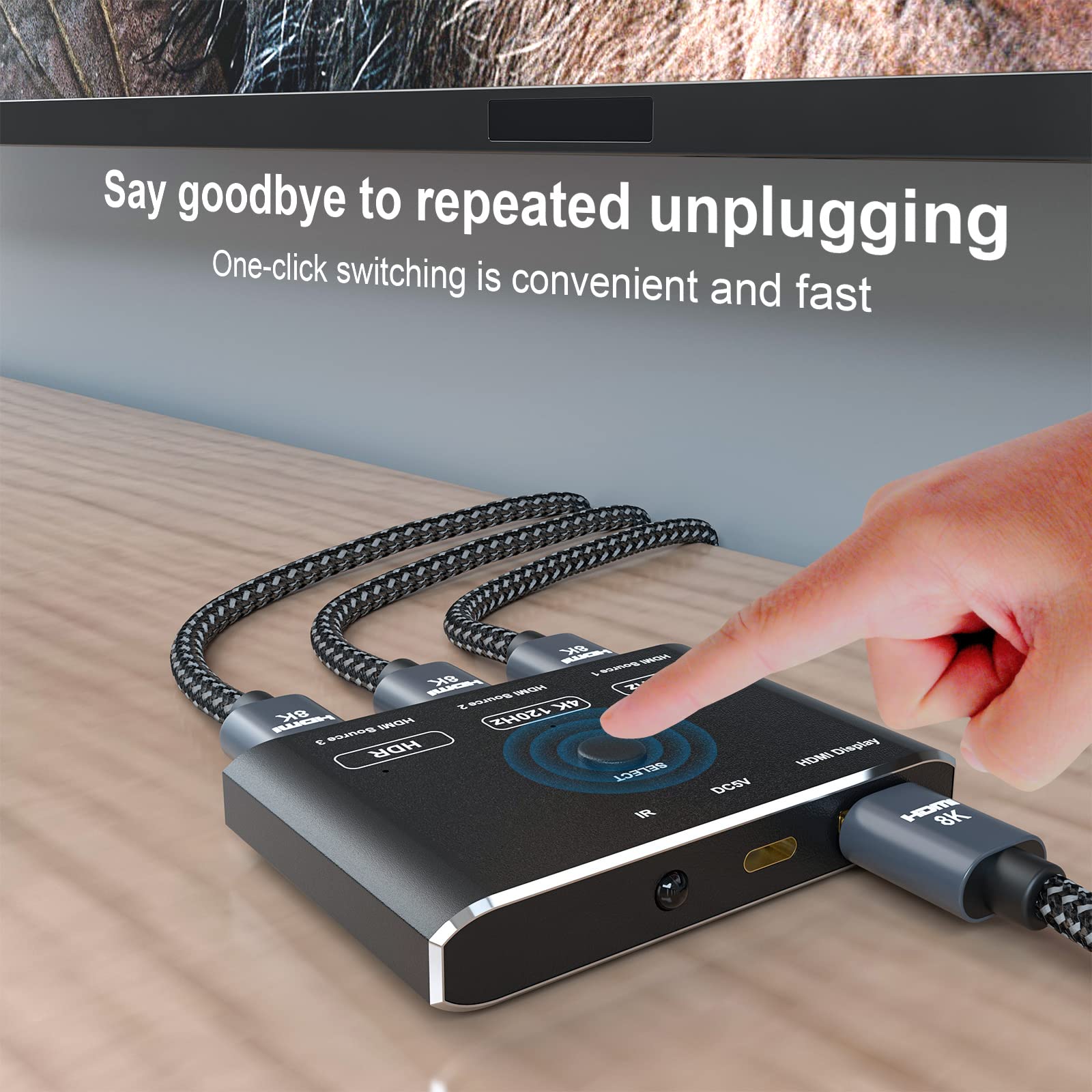 Amazon | CABLEDECONN3ポートHDMI2.1 切替器 HDR 3In 1Out8K