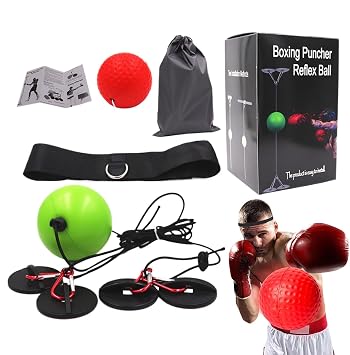 Boxing Reflex Ball - Boxing Ball Headband Game | Elastic Band Boxing Training Speed Response Hand and Eye Adjustment | Fight Ball with Adjustable Headband | Boxing Bouncy Ball for Men Women